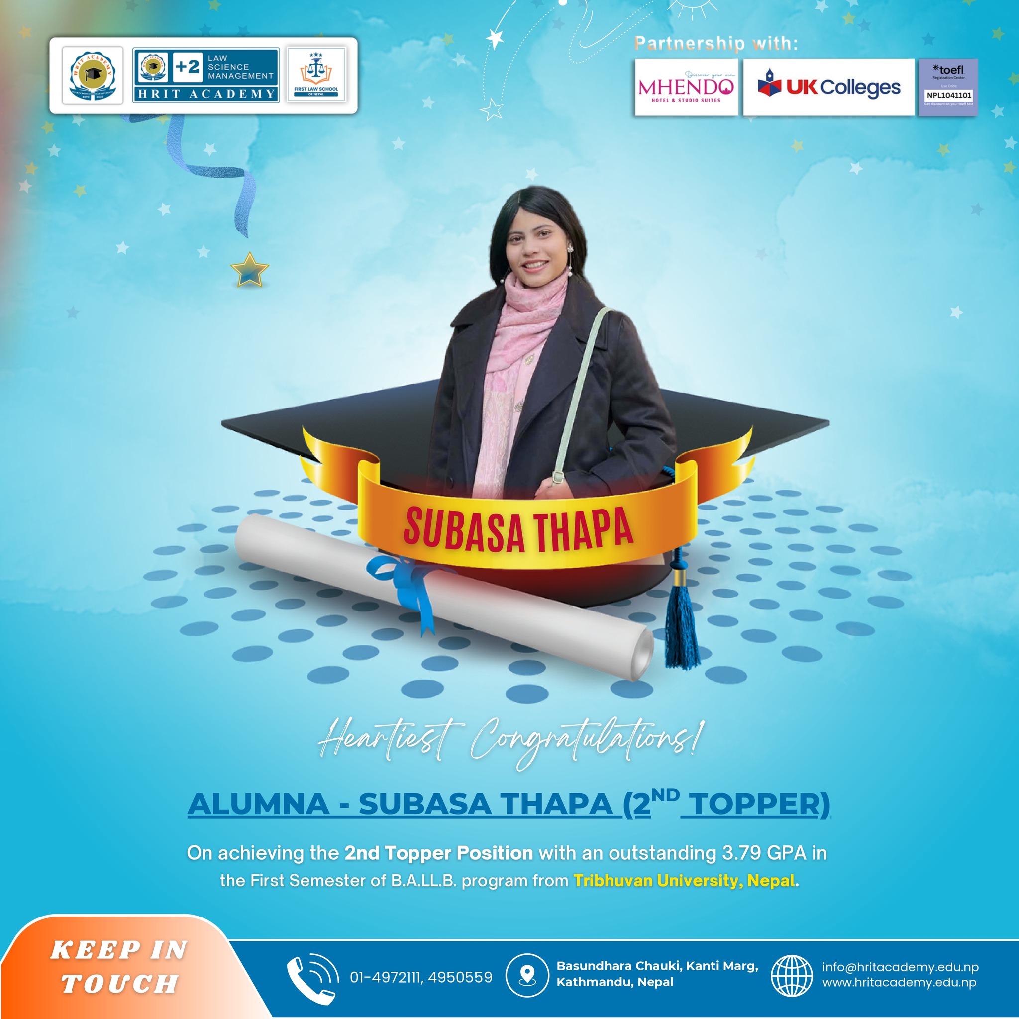 Congratulations Subasa Thapa।