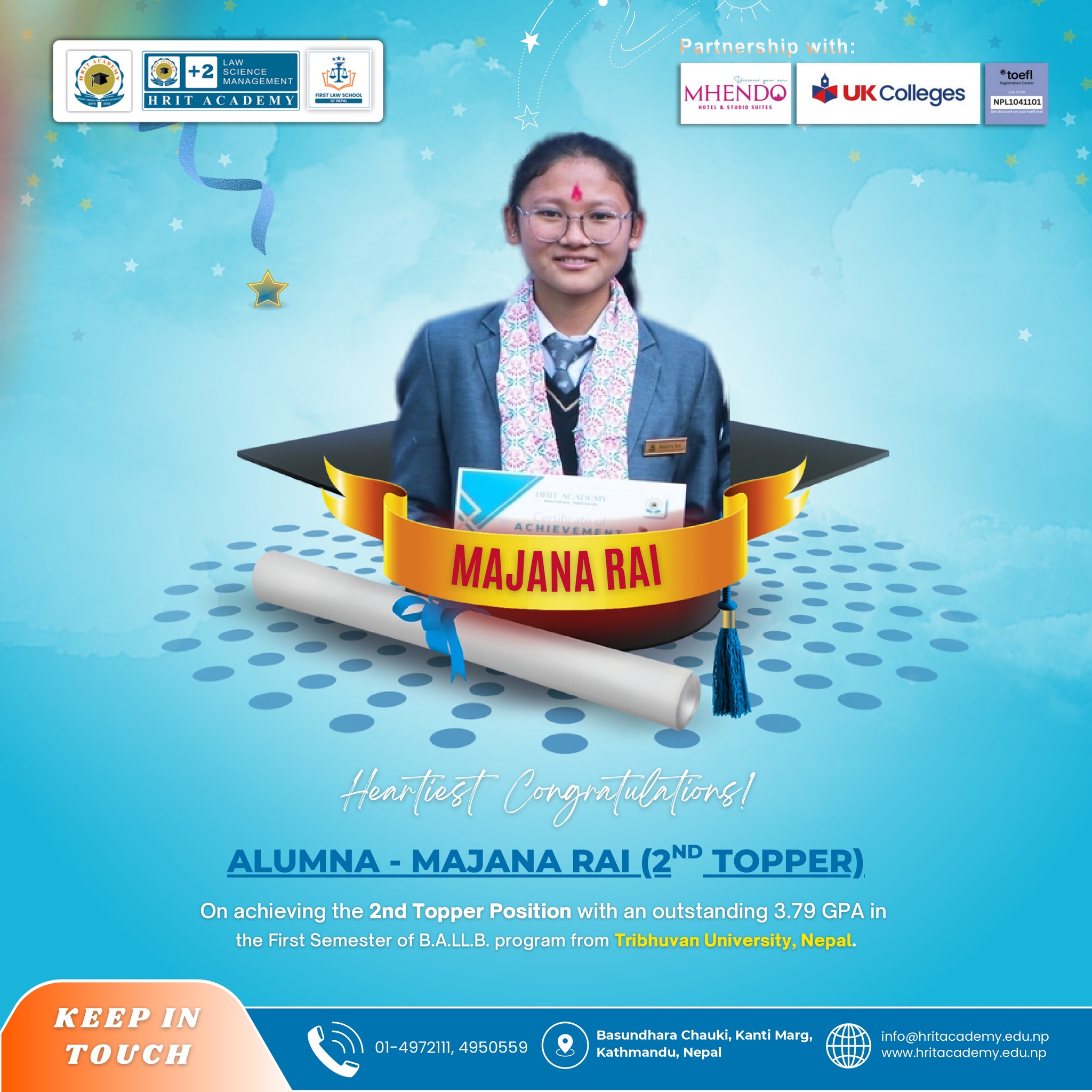 Congratulations Majana Rai।